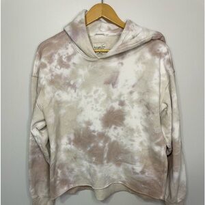 Abercrombie & Fitch Beige and tan tie dye hoodie sweatshirt Size Medium